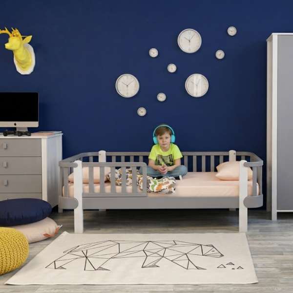 Dětská postel Zukko Gekko 160x80. Grafitová / Bílá